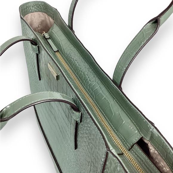 Kate Spade Bedford Riverside St Exotic Mint Vinyl croc Embossed Bag - Picture 6 of 8